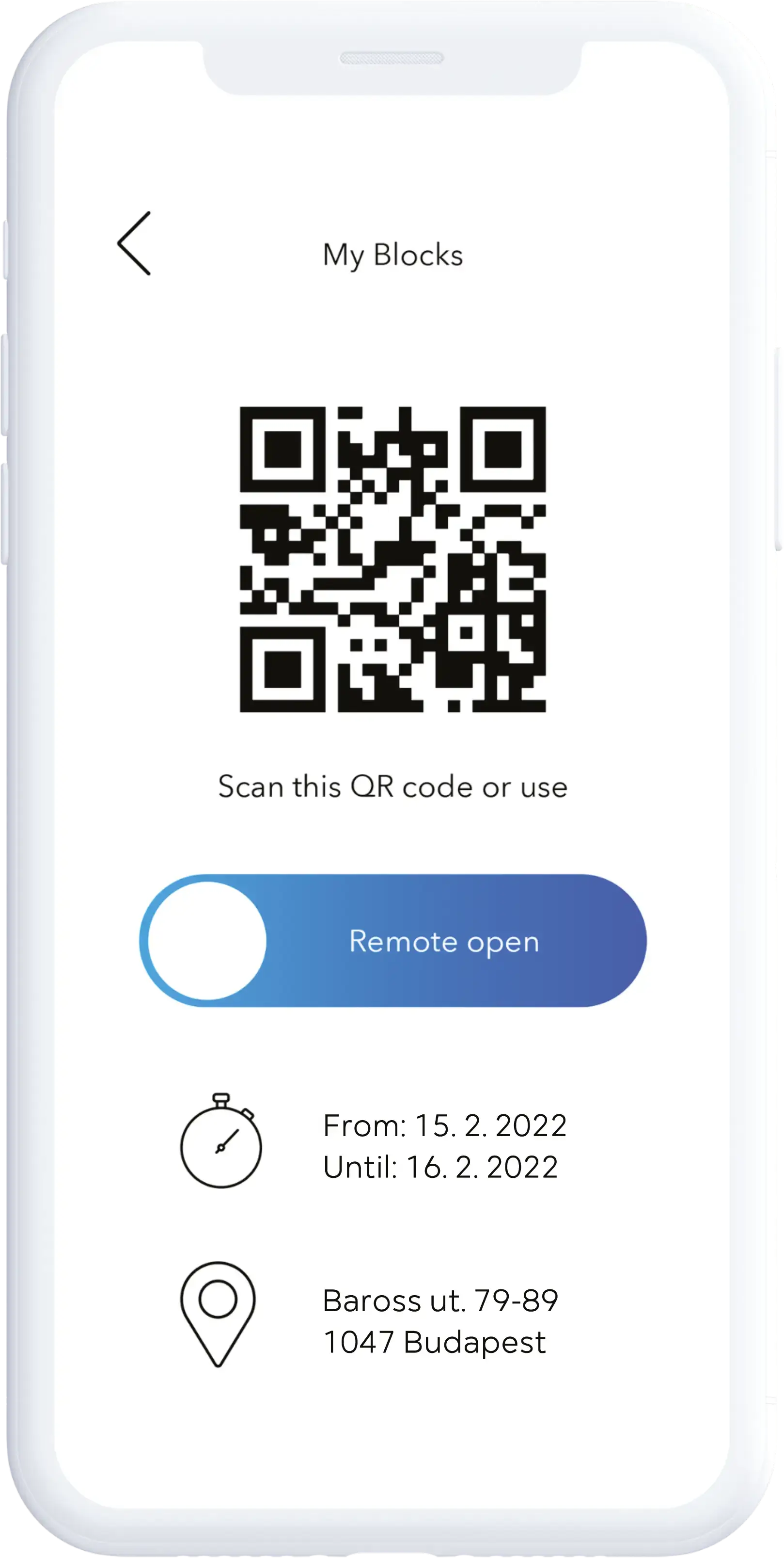 Vizualizáció a QR kódon a telefonon