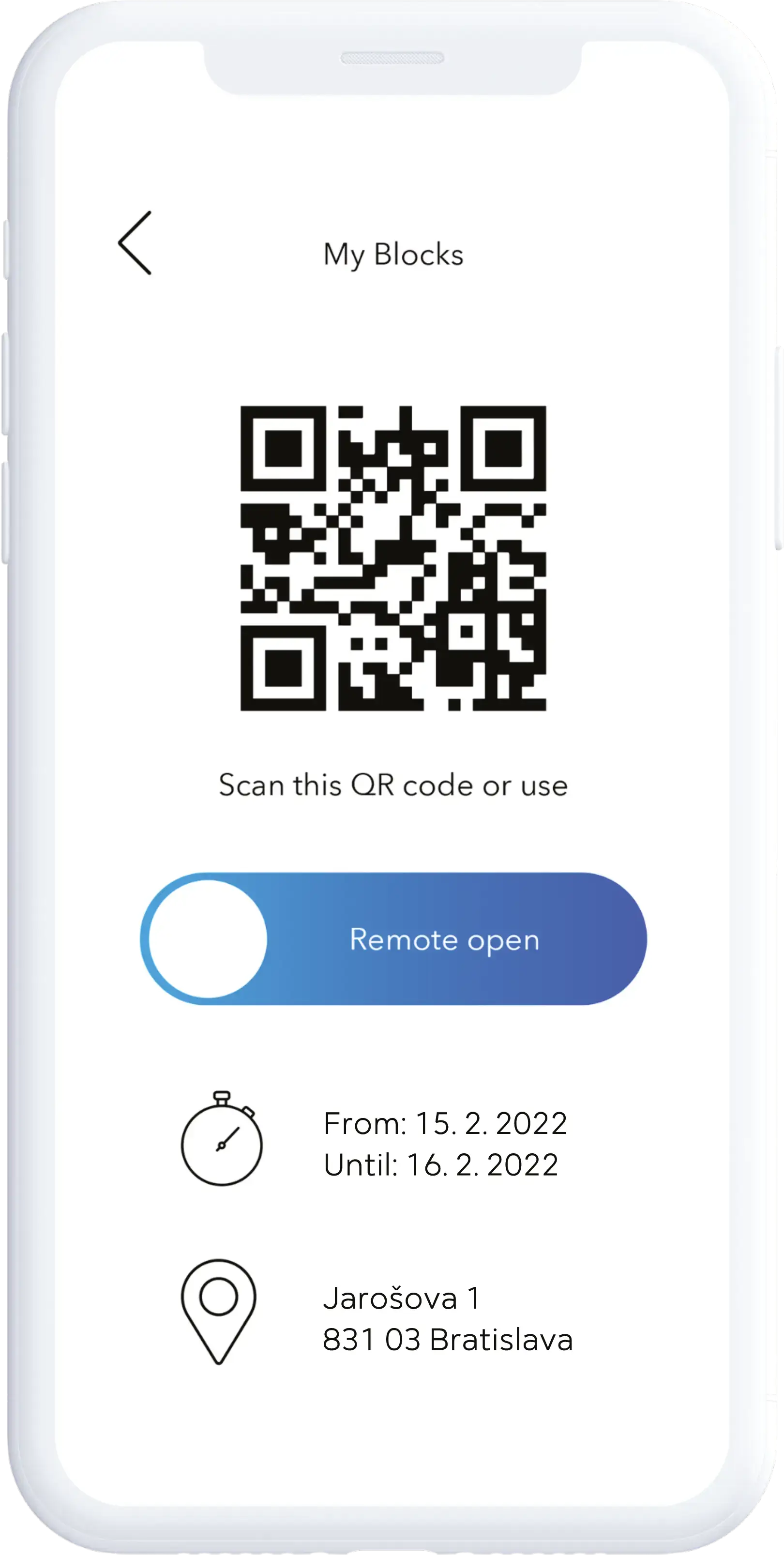 Vizualizácia kódu QR v telefóne